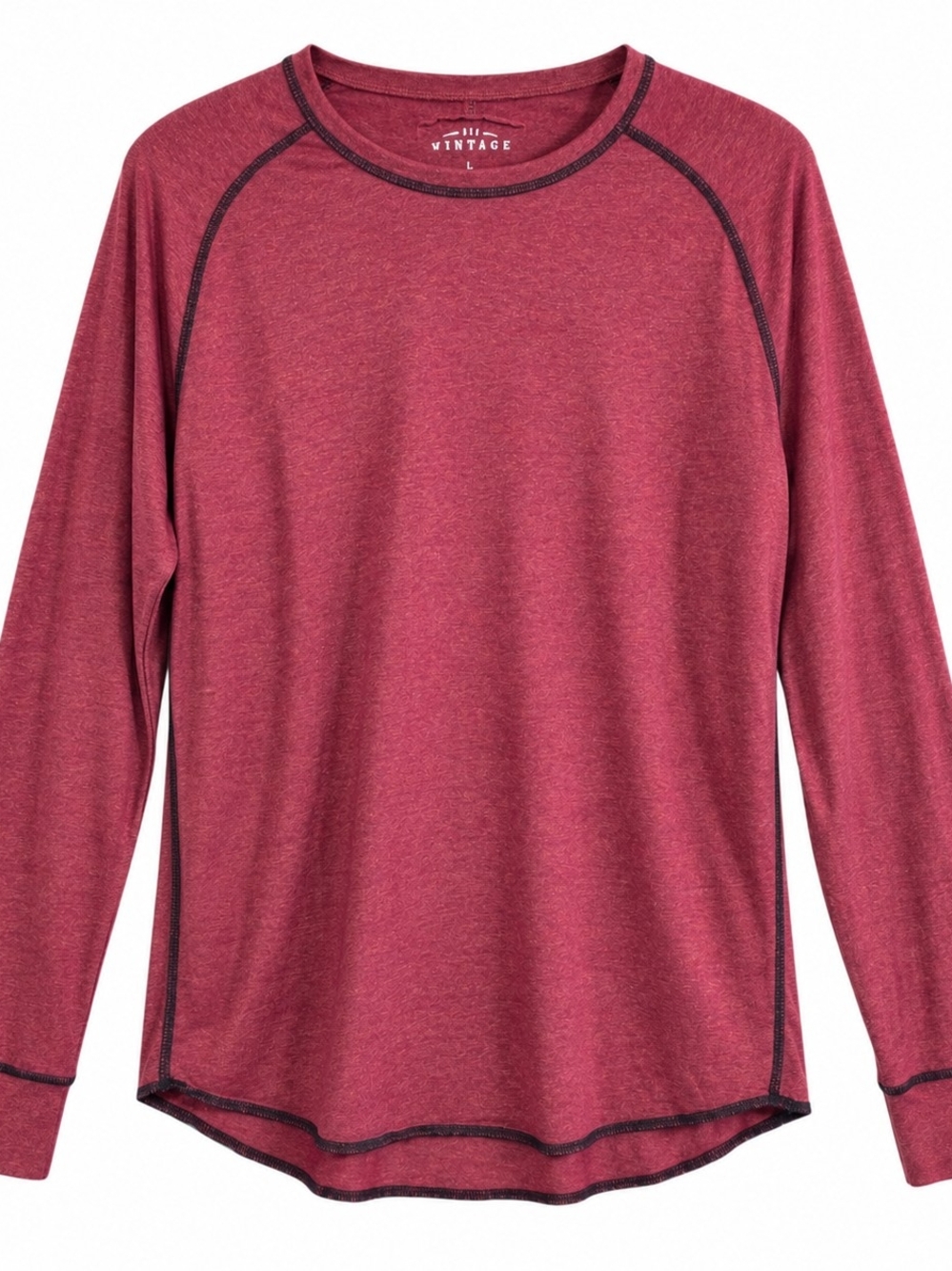 BKE Vintage 1967 Men's Large Burgundy Raglan Long Sleeve Shirt